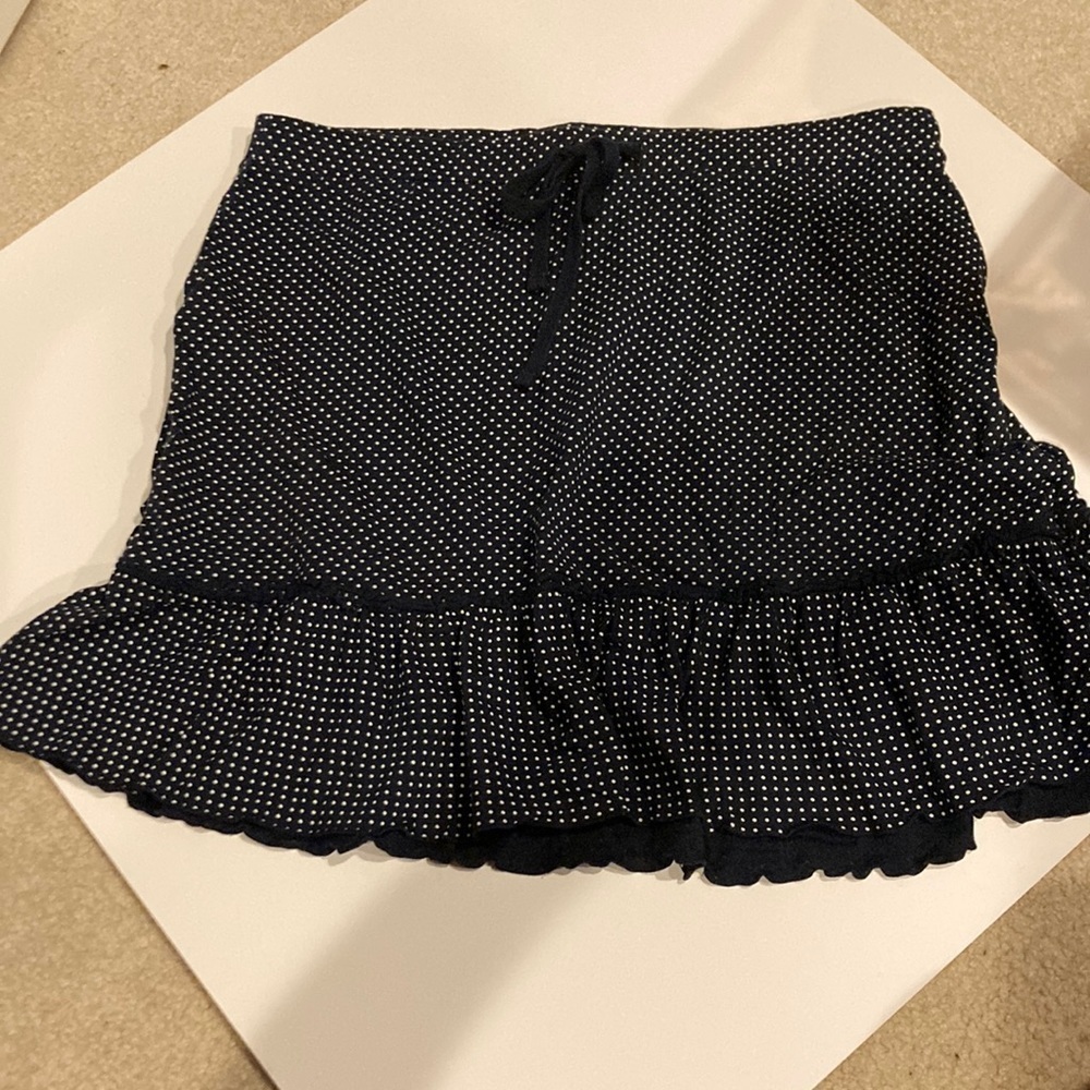 Ann Taylor Loft skirt size XS womens polka dots black and white